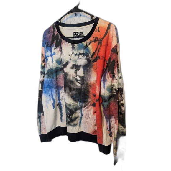 Streetwear Watercolor Long Sleeve Shirt Unisex Size XXL Urban Artsy Edgy - Picture 3 of 5